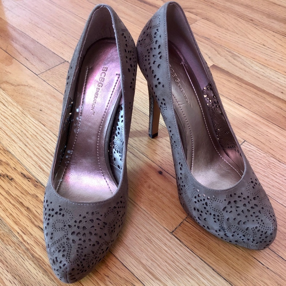 EUC Women BCBGeneration Laser cut Platform Heels